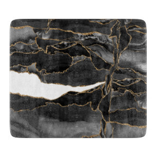 Svarta och Guld Glitter agate