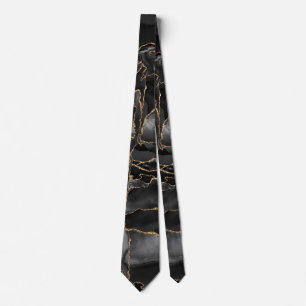 Svarta och Guld Glitter agate Slips