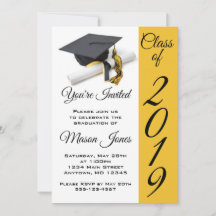 Svarta och Guld Gult Studentmössa och Tassel
