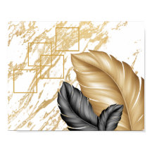 Svarta och Guld Handflatan Lämnar Tropiska utskriv