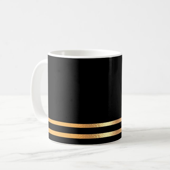 Svarta och Guld-kaffe Mugg (Framsida vänster)