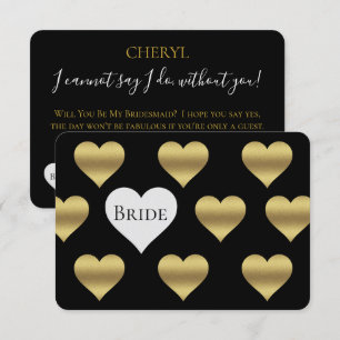 Svarta och Guld kommer du att bli mina Bridesmaid Inbjudningar
