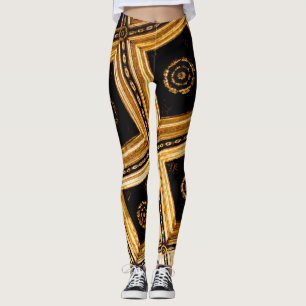 Svarta och Guld Leggings