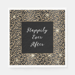 Svarta och Guld Leopard Pappersservett