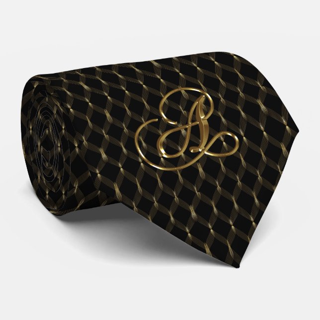 Svarta och Guld Manar tie Slips (Rullad)