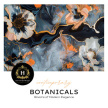 Svarta och Guld Marble Blommigt Luxury Decoupage