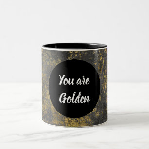 Svarta och Guld Marble Du är Golden Två-Tonad Mugg