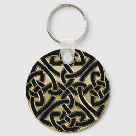 Svarta och Guld Metall Celtic Knot Keychain Nyckelring