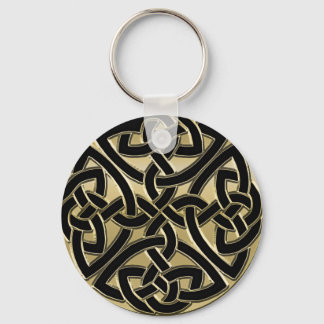 Svarta och Guld Metall Celtic Knot Keychain Nyckelring