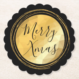 Svarta och guld metall god jul-kalligrafi underlägg papper