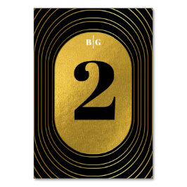 Svarta och Guld moderna minimalistbåge Bröllop Bordsnummer