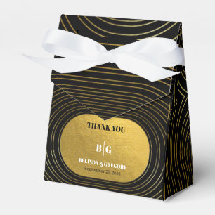 Svarta och Guld moderna minimalistbåge Bröllop Presentaskar