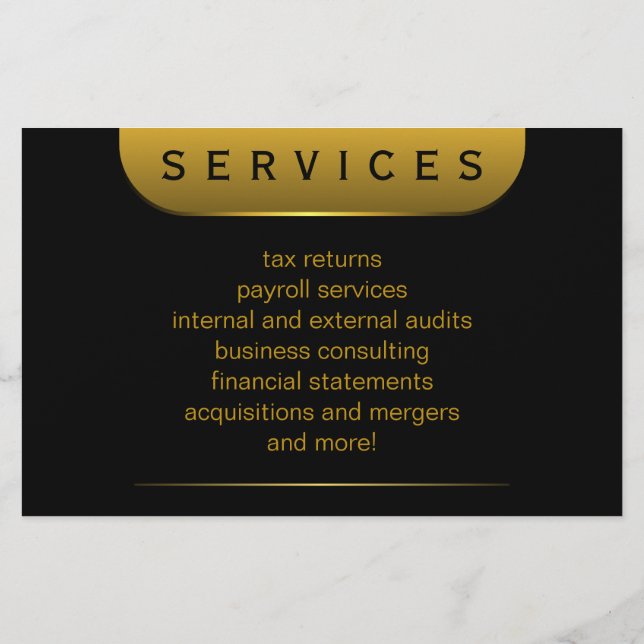 Svarta och Guld Mynt 5,5-tums x 8,5-tumsdisketter Flygblad (Baksidan)