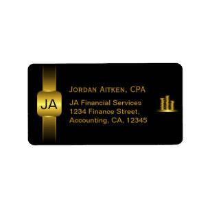 Svarta och Guld Mynt CPA Accountants Adressetikett