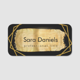 Svarta och Guld Namnbricka