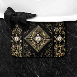 Svarta och Guld Opulence   Judiska emblem Badrumsmatta