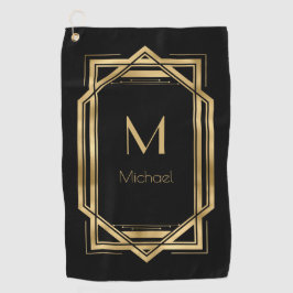 Svarta och Guld Personlig Monogram | Geometrisk