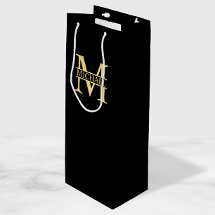 Svarta och Guld Personlig Monogram och Namn
