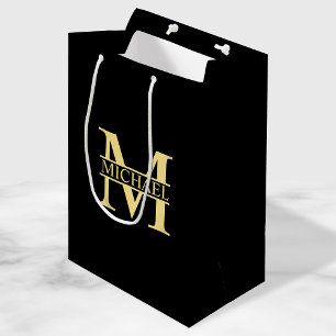 Svarta och Guld Personlig Monogram och Namn