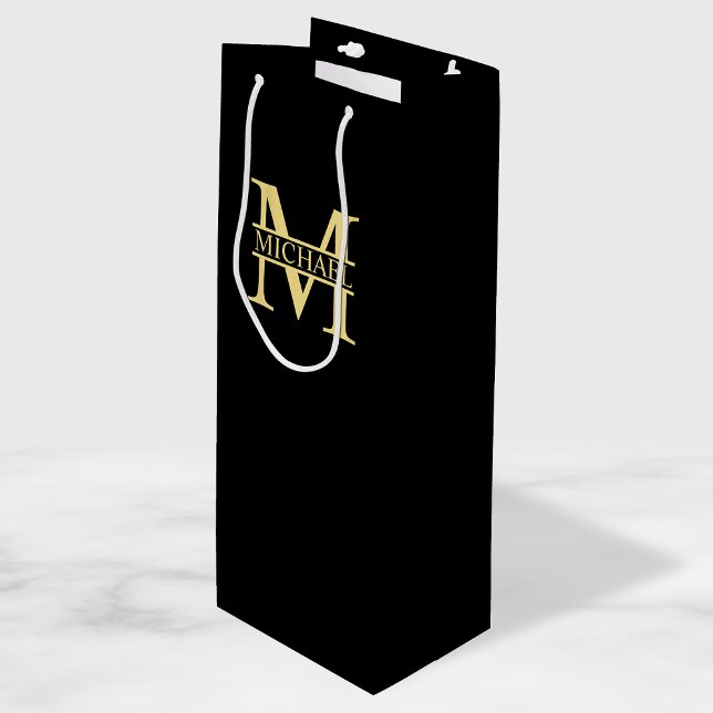 Svarta och Guld Personlig Monogram och Namn (Skapare uppladdad)