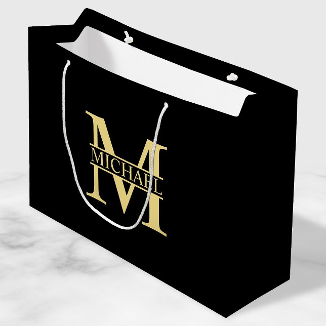 Svarta och Guld Personlig Monogram och Namn (Skapare uppladdad)