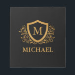 Svarta och Guld Personlig Snyggt Monogram Namn Anteckningsblock<br><div class="desc">Svarta och Guld Personlig Snyggt Monogram Namn. Om du vill göra ytterligare anpassningar klickar du på knappen "Anpassa" och användor verktyg som är utformat för att ändra mallen.</div>