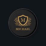 Svarta och Guld Personlig Snyggt Monogram Namn Magnet<br><div class="desc">Svarta och Guld Personlig Snyggt Monogram Namn. Om du vill göra ytterligare anpassningar klickar du på knappen "Anpassa" och användor verktyg som är utformat för att ändra mallen.</div>