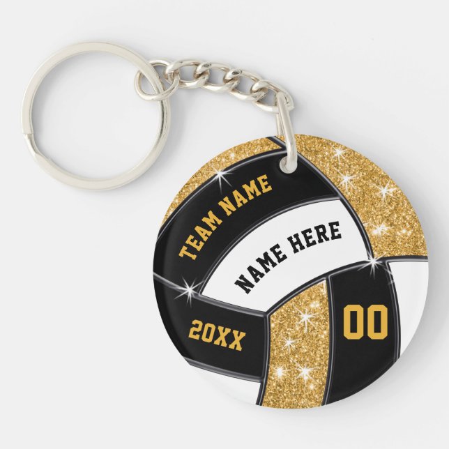 Svarta och Guld, Personlig Volleyball Keychains (Framsidan)
