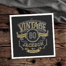 Svarta och Guld Vintage Åldras till perfekt födels Pappersservett