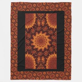 Svarta och Guld Wildblommor 10 Fleecefilt