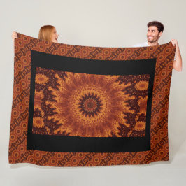 Svarta och Guld Wildblommor 12 Fleecefilt