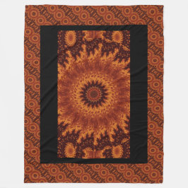 Svarta och Guld Wildblommor 12 Fleecefilt