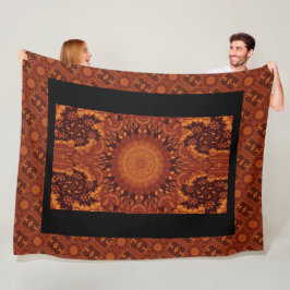 Svarta och Guld Wildblommor 14 Fleecefilt