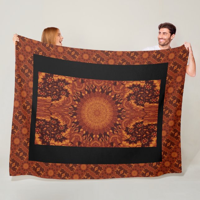 Svarta och Guld Wildblommor 14 Fleecefilt (På plats)