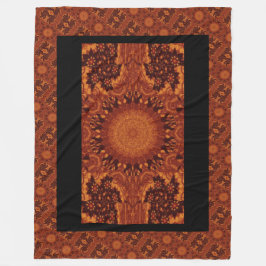 Svarta och Guld Wildblommor 14 Fleecefilt