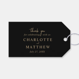 Svarta och guldmanus Tacksamt gåvotypskyltar för b Presentetikett