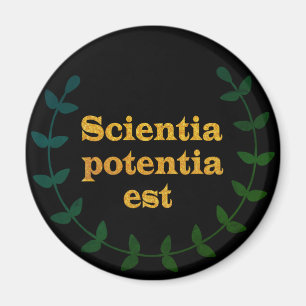 Svarta och gyllene latinska citat, kunskap, scient magnet