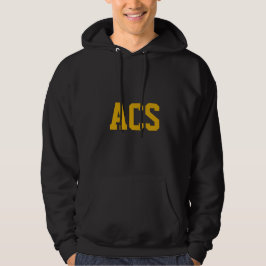 Svarta och gyllene skol färger med bokstäver hoodie