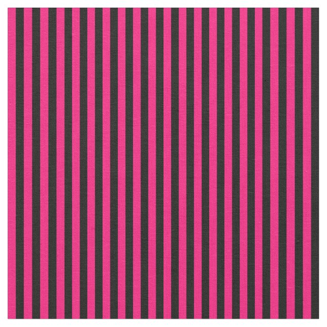 Svarta och heta karmosin rosa ränder tyg (Närbild)