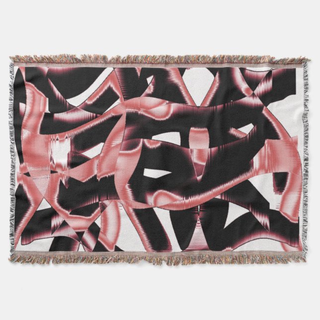 Svarta och laxskrot, förstörda band på vitt filt (Framsidan)