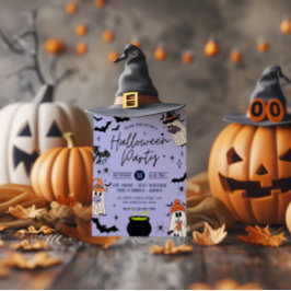 Svarta och Lila Halloween fest Inbjudan