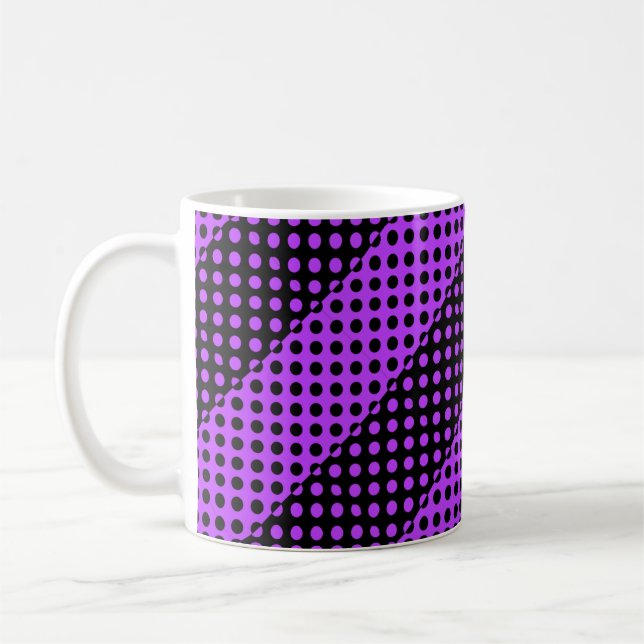 Svarta och lila punkter mönster kaffemugg (Vänster)