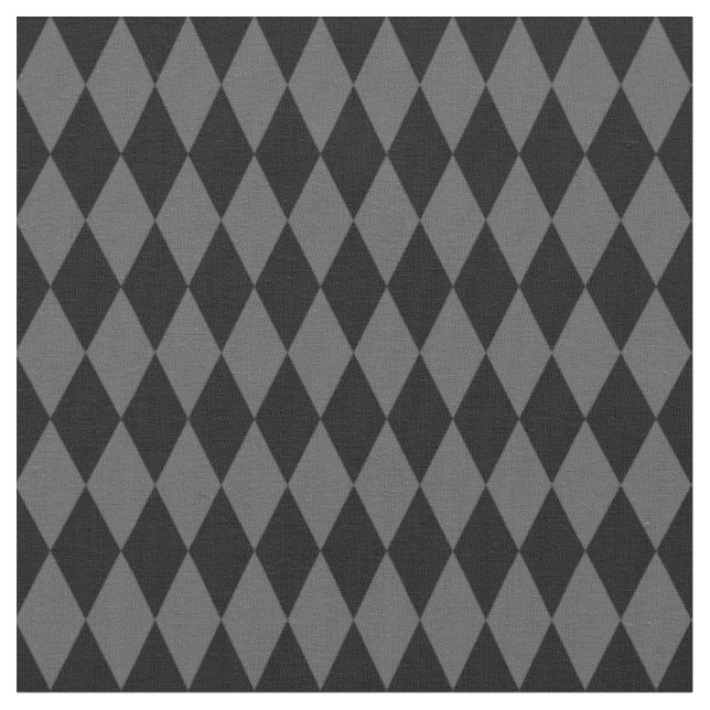 Svarta och mörkgrå Harlequin-diamanter Tyg (Närbild)