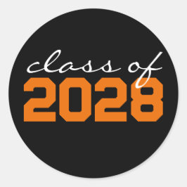 Svarta och orange klassiska runda dekaler för exam runt klistermärke