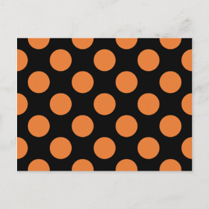 Svarta och orange prickar vykort