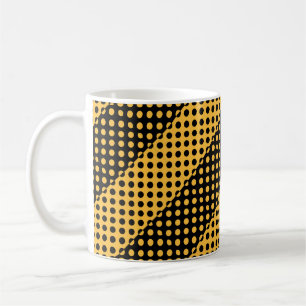 Svarta och orange punkter mönster kaffemugg