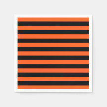 Svarta och orange randiga servetter