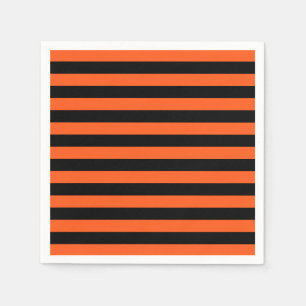 Svarta och orange randiga servetter
