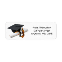 Svarta och Orange Studentmössa och Tassel Adress