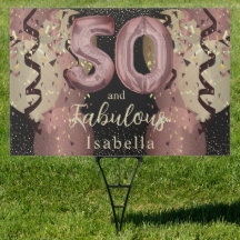 Svarta och Ro Guld Glitter 50:e födelsedagen